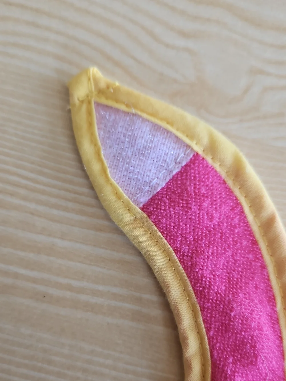 Playtex Pink Bib with Yellow Trim and Embroidered Design